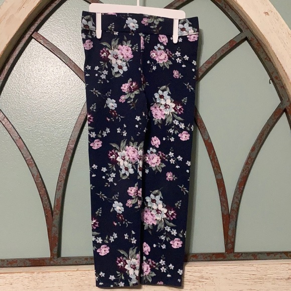 Girls’ 4T Janie and Jack Blue Floral Ponte Pants - Picture 1 of 7